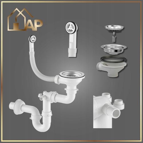 SYFON PRZYŚCIENNY do Zlewu Odpływ CHROM Jednokomorowy z Przelewem na Arena.pl