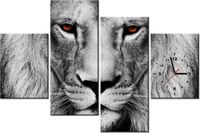 120CM 80CM ZEGAR 4 ELEM LWIE SPOJRZENIE OBRAZ ŚCIENNY