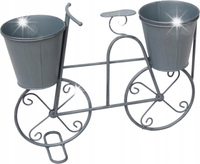 KWIETNIK DEKORACJA STOJAK NA 2 DONICZKI ROWER 50X15X37CM DO OGRODU METALOWY