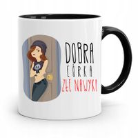 Kubek Czarny Dla Córki Dobra Córka Złe Nawyki Z Nadrukiem Ze Zdjęciem