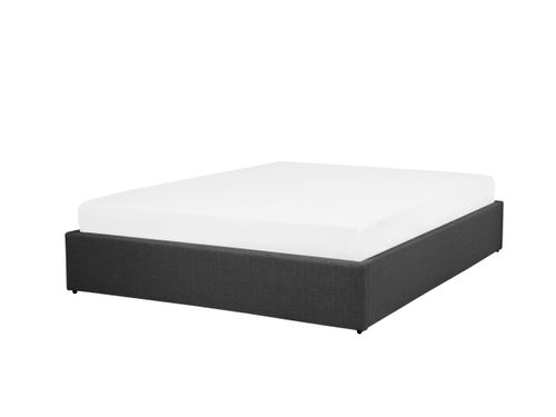 Łóżko z pojemnikiem tapicerowane 140 x 200 cm szare DINAN na Arena.pl