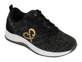 SOCCX Półbuty damskie - Skórzane sneakersy złote - rozmiar 36 - Czarny, eko