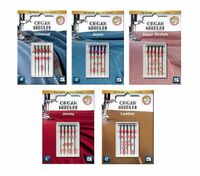 Zestaw igieł do tkanin, dzianin, skóry, jeansu (B)