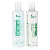 Encanto ORGANIC Zestaw wydłużający efekt keratynowego prostowania, Szampon Daily Aloe + Odżywka Argan Oil,  2x236ml