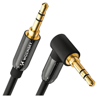 Wozinsky kabel AUX kątowy (męski-męski) kabel mini jack 2 m czarny