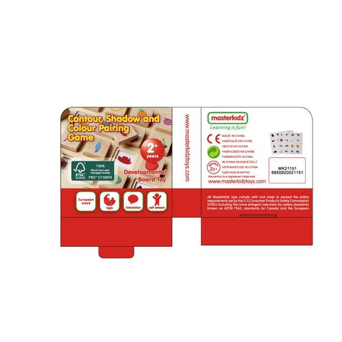 MASTERKIDZ Gra Dopasuj Cienie Łączenie w Pary Rozpoznawanie Przedmiotów Montessori na Arena.pl