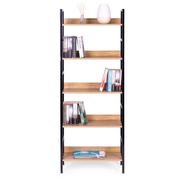 Reał loftowy wysoki 5 półek metal MDF zdjęcie 5