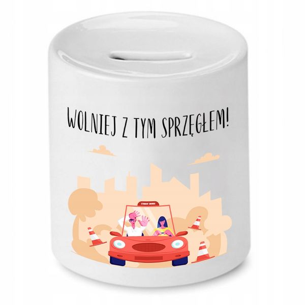 Dla Instruktora Skarbonka Wolniej Z Tym Sprzęgłem Z Nadrukiem Ze Zdjęciem zdjęcie 1