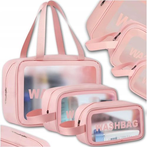 3x KOSMETYCZKA ZESTAW PODRÓŻNA TURYSTYCZNA PZEZROCZYSTA NA ZAMEK na Arena.pl