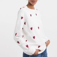 Bluza JD Williams z haftowanym sercem w kolorze białym R36