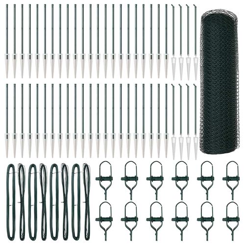 Ogrodzenie z słupkami Zielony 0.5 x 100 m Stal pokryta PCV na Arena.pl