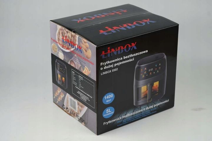 FRYTKOWNICA BEZTŁUSZCZOWA AIR FRYER LINBOX CZARNA zdjęcie 5