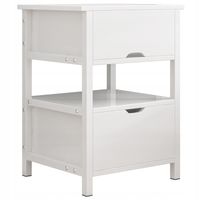 Szafka nocna biała z 2 szufladami nowoczesna loft stolik do sypialni 45 cm