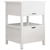 Szafka nocna biała z 2 szufladami nowoczesna loft stolik do sypialni 45 cm