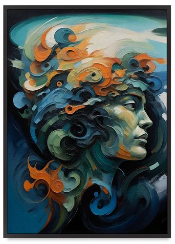 Plakat portret abstrakcja obraz w ramie 50x70 cm w czarnej ramie na Arena.pl