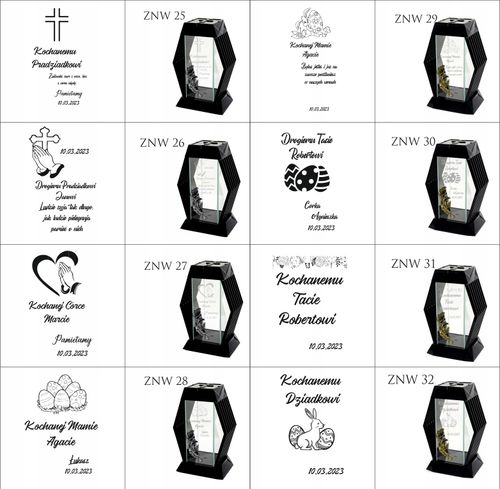 NOWOCZESNY ZNICZ z grawerem personalizowany twój napis kochanym dziadkom na Arena.pl