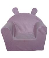 Fotelik z pianki dla dzieci pufa welur/plusz róż