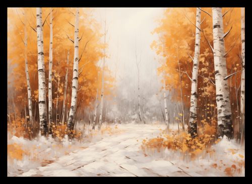 Plakat 35x25cm Jesienne Brzozy na Arena.pl