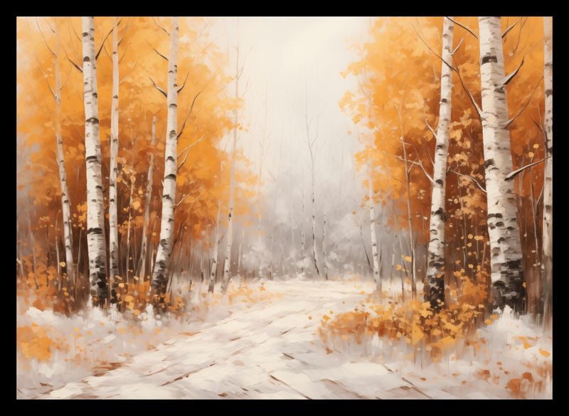 Plakat 35x25cm Jesienne Brzozy zdjęcie 2