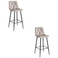 Hoker NADO - aksamit ciemny beż / nogi czarne x 2