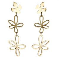 kolczyki wiszące ze stali szlachetnej pozłacanej wkrętki kst3108