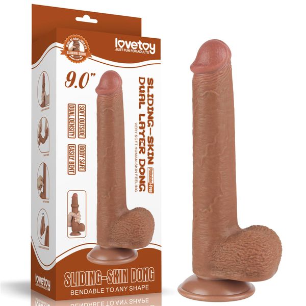 9'' Sliding Skin Dual Layer Dong Brown zdjęcie 1