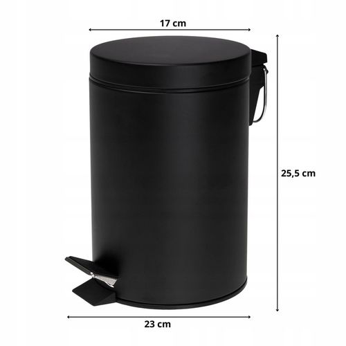 Kosz na śmieci śmietnik 3L do WC łazienki toalety biura czarny LOFT YOKA na Arena.pl