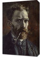 Obraz 40x60cm  Self-Portrait with Pipe, Van Gogh Vintage