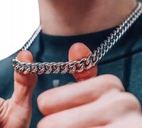 NASZYJNIK MĘSKI STAL CHIRURGICZNA PANCERKA 50 cm KOLOR SREBRNY