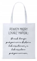 Dla Doktora Lekarza Torba Eco Biała Shopper Z Nadrukiem Ze Zdjęciem