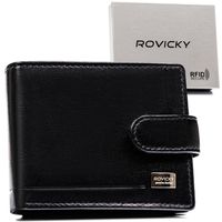 portfel męski z rfid w czarnym kolorze - rovicky