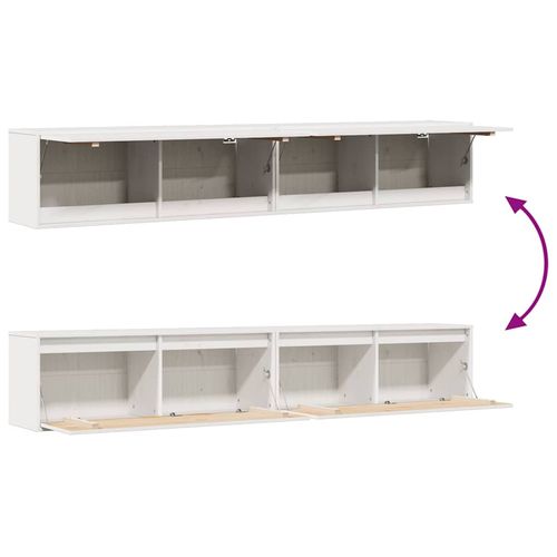 Szafki ścienne, 2 szt., białe, 100x30x35 cm, drewno sosnowe na Arena.pl