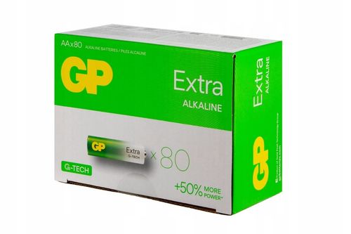80 x bateria GP alkaliczna EXTRA AA R6 moc paluch do zabawek na Arena.pl