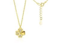 Pozłacany srebrny naszyjnik gwiazd celebrytka koniczynka lucky białe cyrkonie srebro 925 Z1725N_G