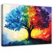 OBRAZ DRZEWO AKWARELA PASTELE DO SYPIALNI SALONU KUCHNI NA PŁÓTNIE 120x80