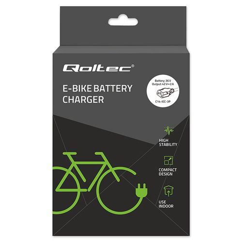 Ładowarka Qoltec 36V/42V 2A do e-bike z kablem 3Pin na Arena.pl
