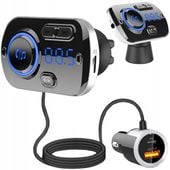 TRANSMITER BLUETOOTH FM SAMOCHODOWY 2X SZYBKA ŁADOWARKA USB-C AUX ROZMOWY