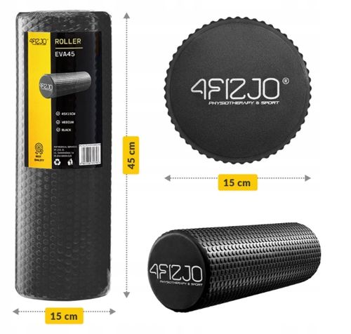 Długi wałek gładki roller roler do masażu z mini wypustkami 4Fizjo dł. 45cm na Arena.pl