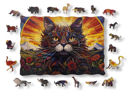 Puzzle Drewniane dla dzieci i dorosłych KittyFlowers KOT 200 el na Arena.pl