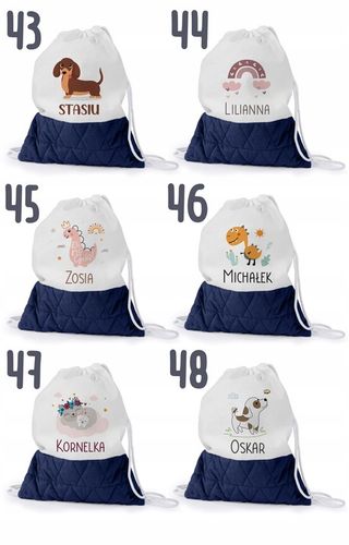 WOREK DO PRZEDSZKOLA ŻŁOBKA PLECAK DLA DZIECKA Z PĘTELKĄ NA BUTY + IMIĘ na Arena.pl
