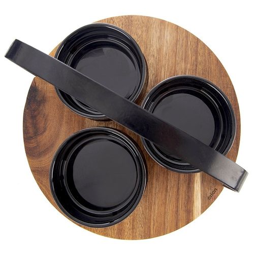 Miseczki na przekąski ceramiczne BLACK 130 ml 4 el. na Arena.pl