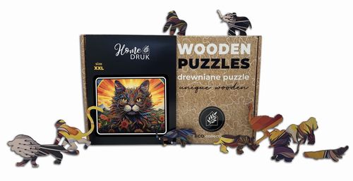 Puzzle Drewniane dla dzieci i dorosłych KittyFlowers  KOT 100 el na Arena.pl