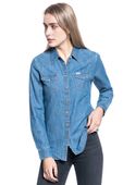 KOSZULA DAMSKA WRANGLER LS DENIM SHIRT MID INDIGO W5Z12AX8E XS