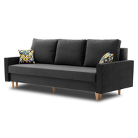 Kanapa ETNA PRO  z funkcją spania, drewniane nóżki