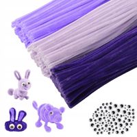 DRUCIKI SZENILOWE DO RĘKODZIEŁ 300 EL FIOLETOWE + OCZY 100 SZT 30 CM DIY