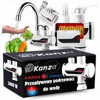 PRZEPŁYWOWY PODGRZEWACZ DO WODY ELEKTRYCZNY LCD GRZAŁKA OBROTOWY KRAN 3000W