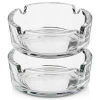 2x Popielniczka Szklana Przezroczysta Okrągła Popielnica Klasyczna 8 cm