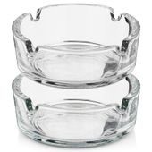 2x Popielniczka Szklana Przezroczysta Okrągła Popielnica Klasyczna 8 cm