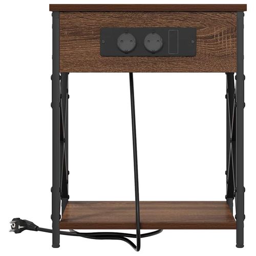 Nocna szafka z stacją ładującą Brązowy dąb 41 x 31 x 51 cm na Arena.pl