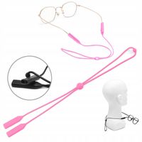 Silikonowy pasek Gumka do okularów sznureczek z regulacją - Pudrowy